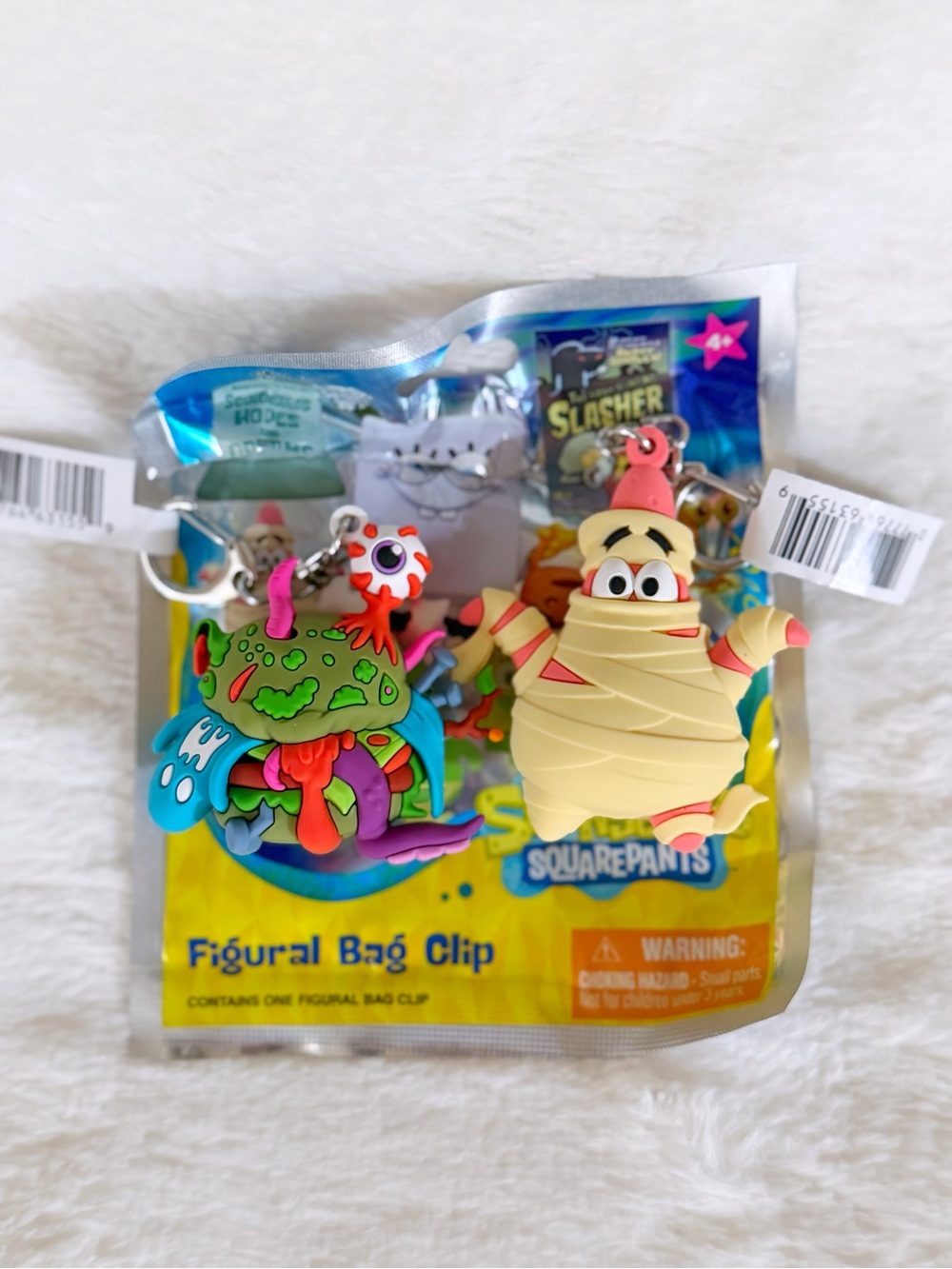 SpongeBob SquarePants Halloween Figural Bag Clip Krabby Patty and Mummy Patrick